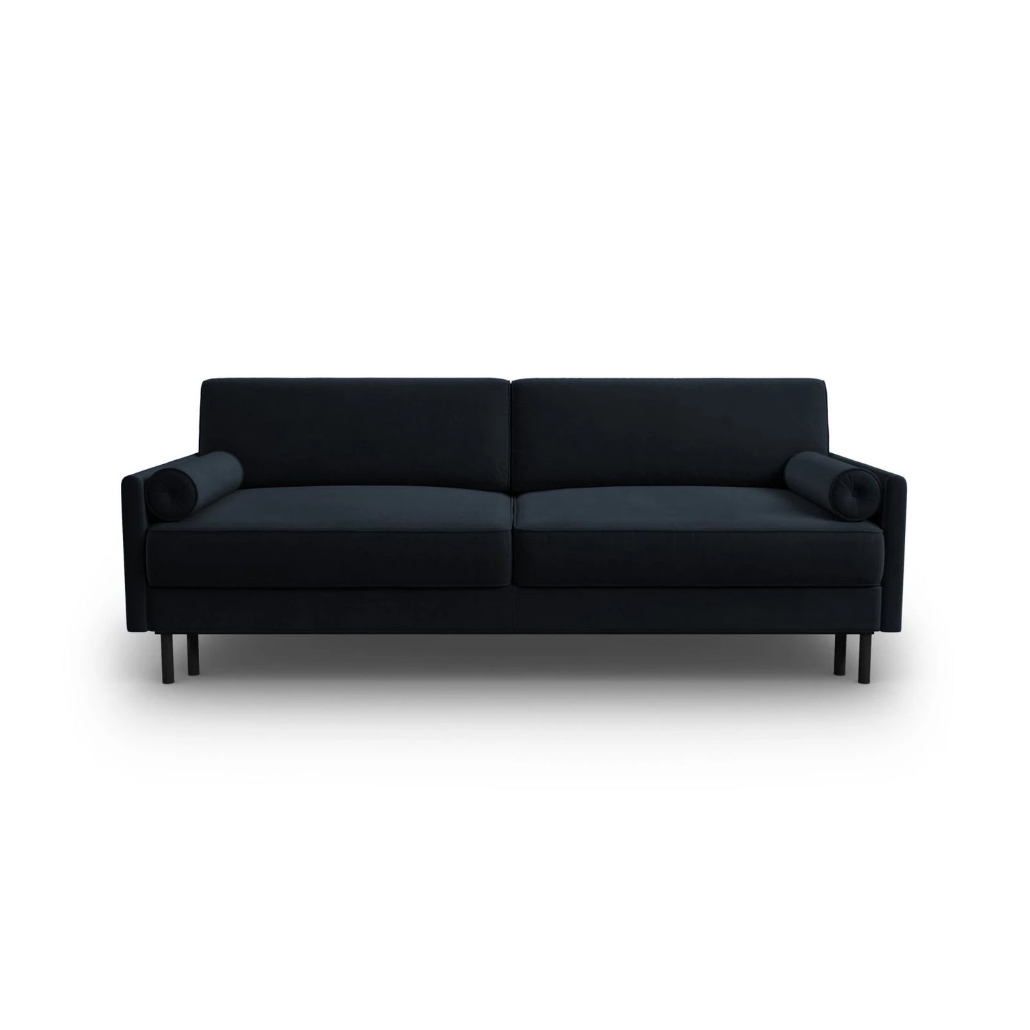 Scott 3-Sitzer Sofa, umwandelbar mit Schlaffunktion, mit Bezug aus Samt (Blu89) in Dunkelblau, 212x97 cm – Bild 1