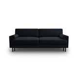 Scott 3-Sitzer Sofa, umwandelbar mit Schlaffunktion, mit Bezug aus Samt (Blu89) in Dunkelblau, 212x97 cm – Bild 1