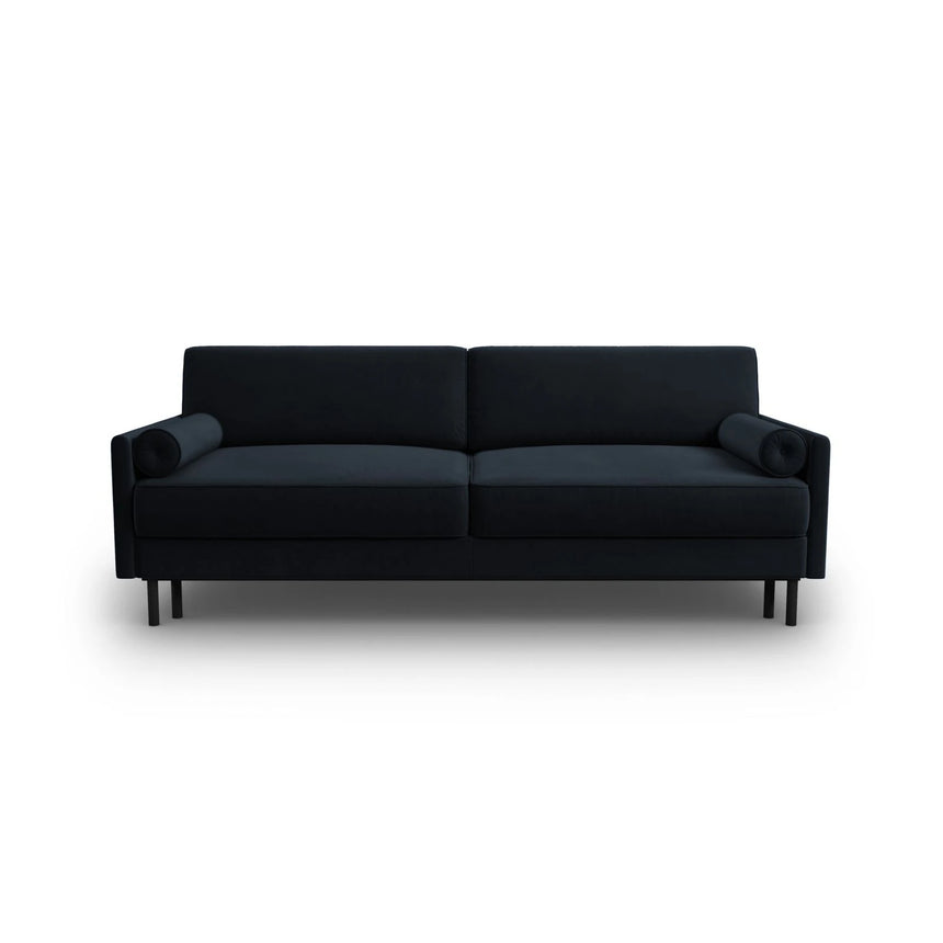 Scott 3-Sitzer Sofa, umwandelbar mit Schlaffunktion, mit Bezug aus Samt (Blu89) in Dunkelblau, 212x97 cm – Bild 1