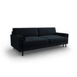 Scott 3-Sitzer Sofa, umwandelbar mit Schlaffunktion, mit Bezug aus Samt (Blu89) in Dunkelblau, 212x97 cm – Bild 4