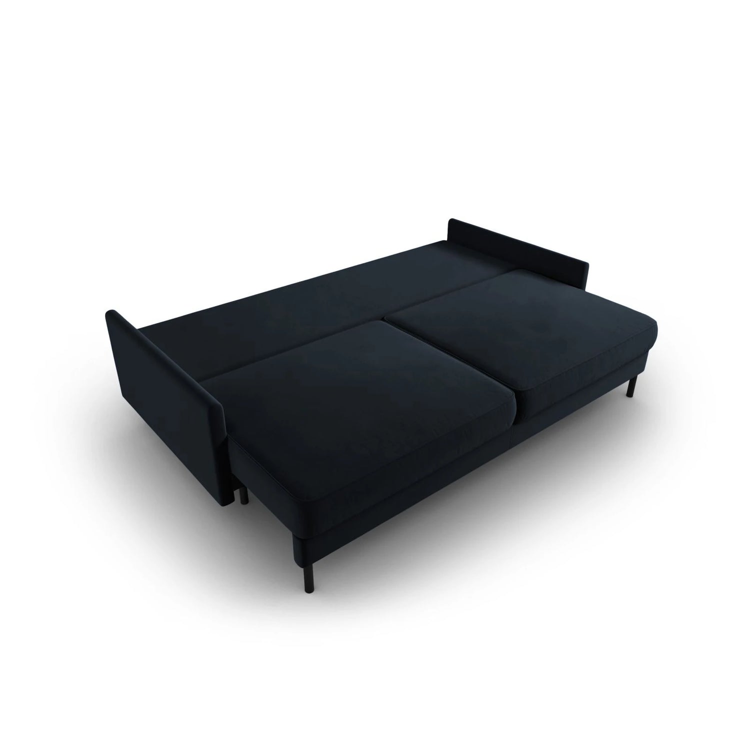Scott 3-Sitzer Sofa, umwandelbar mit Schlaffunktion, mit Bezug aus Samt (Blu89) in Dunkelblau, 212x97 cm – Bild 5