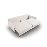 Scott 3-Sitzer Sofa, umwandelbar mit Schlaffunktion, mit Bezug aus Strukturierter Stoff (Meg351) in Leichtes Beige, 212x97 cm – Bild 6