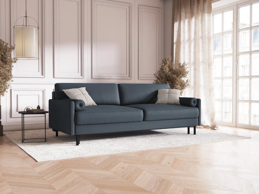 Scott 3-Sitzer Sofa, umwandelbar mit Schlaffunktion, mit Bezug aus Strukturierter Stoff (Meg361) in Blau, 212x97 cm – Bild 2