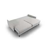 Scott 3-Sitzer Sofa, umwandelbar mit Schlaffunktion, mit Bezug aus Strukturierter Stoff (Meg363) in Hellgrau, 212x97 cm – Bild 5