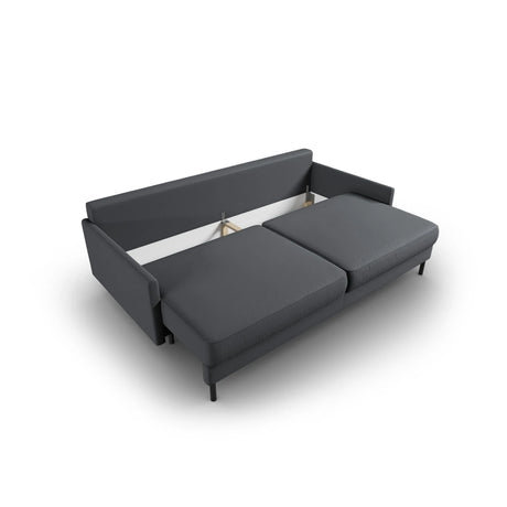 Scott 3-Sitzer Sofa, umwandelbar mit Schlaffunktion, mit Bezug aus Strukturierter Stoff (Meg367) in Dunkelgrau, 212x97 cm – Bild 6