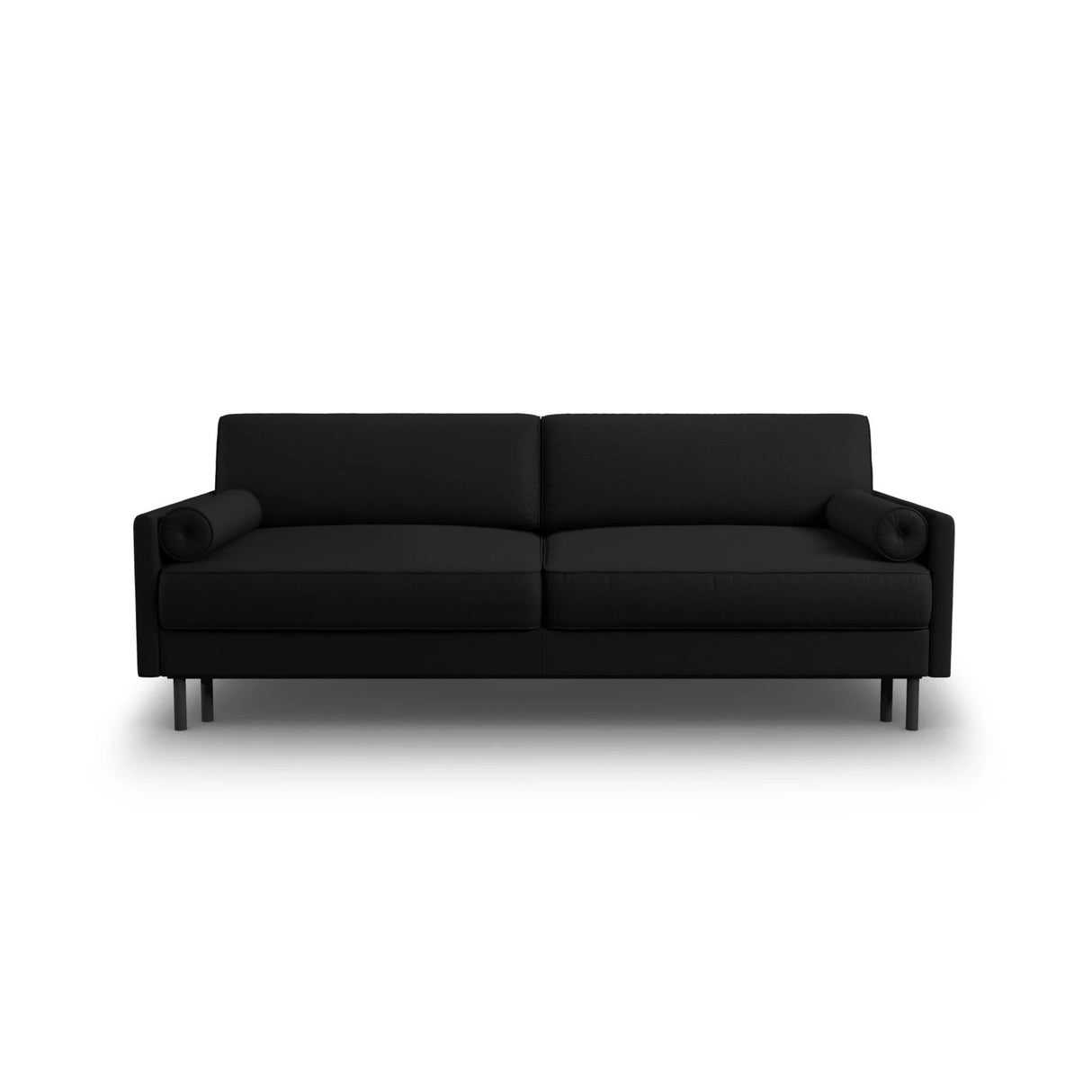 Scott 3-Sitzer Sofa, umwandelbar mit Schlaffunktion, mit Bezug aus Strukturierter Stoff (Meg368) in Schwarz, 212x97 cm – Bild 1