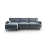 Scott 4-Sitzer Sofa, Linke Seite, umwandelbar mit Schlaffunktion, mit Bezug aus Samt (Blu06) in Hellblau, 212x142 cm – Bild 1
