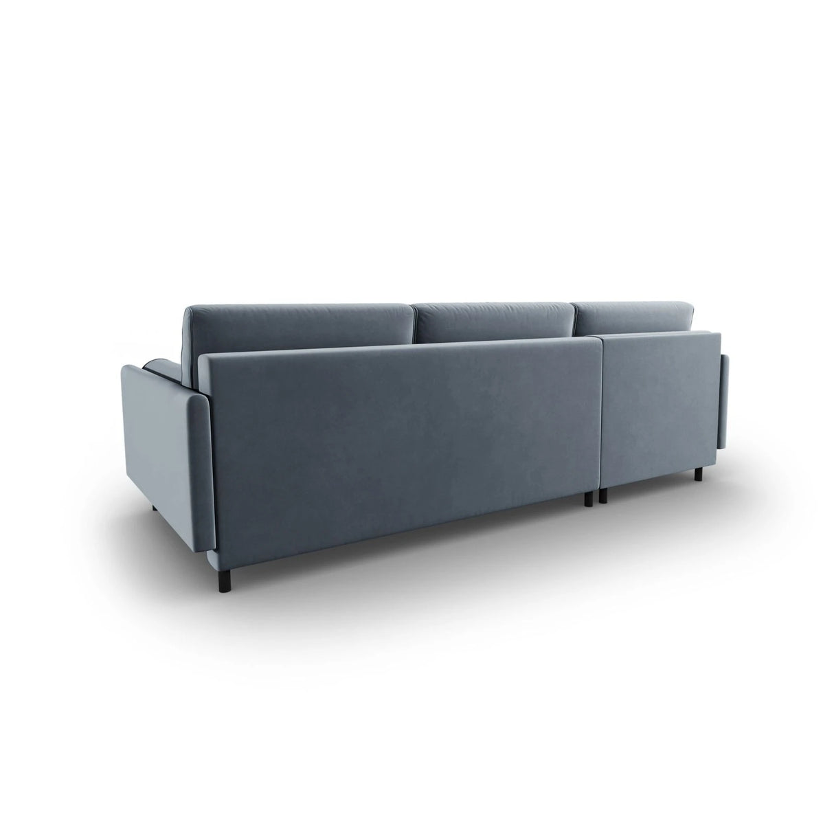 Scott 4-Sitzer Sofa, Linke Seite, umwandelbar mit Schlaffunktion, mit Bezug aus Samt (Blu06) in Hellblau, 212x142 cm – Bild 8