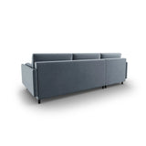 Scott 4-Sitzer Sofa, Linke Seite, umwandelbar mit Schlaffunktion, mit Bezug aus Samt (Blu06) in Hellblau, 212x142 cm – Bild 8