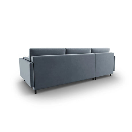 Scott 4-Sitzer Sofa, Linke Seite, umwandelbar mit Schlaffunktion, mit Bezug aus Samt (Blu06) in Hellblau, 212x142 cm – Bild 8