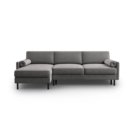 Scott 4-Sitzer Sofa, Linke Seite, umwandelbar mit Schlaffunktion, mit Bezug aus Samt (Blu13) in Hellgrau, 212x142 cm – Bild 1