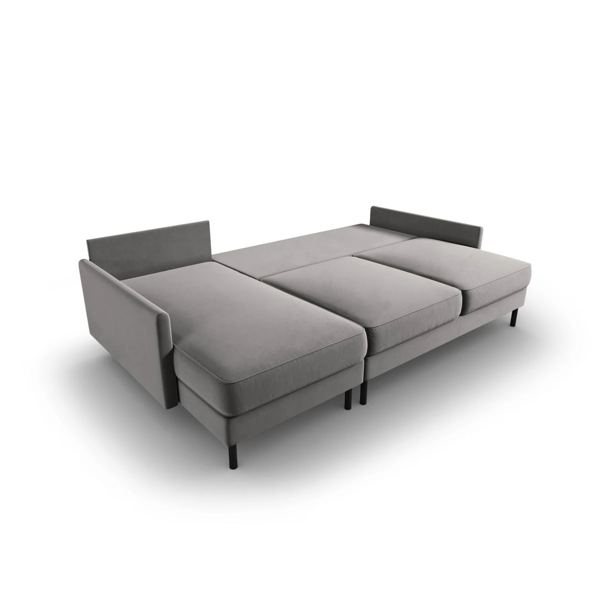 Scott 4-Sitzer Sofa, Linke Seite, umwandelbar mit Schlaffunktion, mit Bezug aus Samt (Blu13) in Hellgrau, 212x142 cm – Bild 6