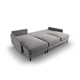 Scott 4-Sitzer Sofa, Linke Seite, umwandelbar mit Schlaffunktion, mit Bezug aus Samt (Blu13) in Hellgrau, 212x142 cm – Bild 6