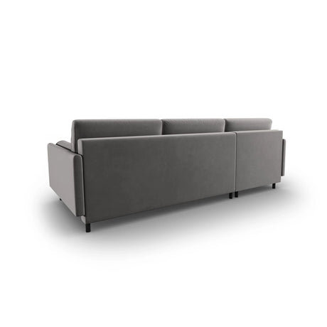 Scott 4-Sitzer Sofa, Linke Seite, umwandelbar mit Schlaffunktion, mit Bezug aus Samt (Blu13) in Hellgrau, 212x142 cm – Bild 8