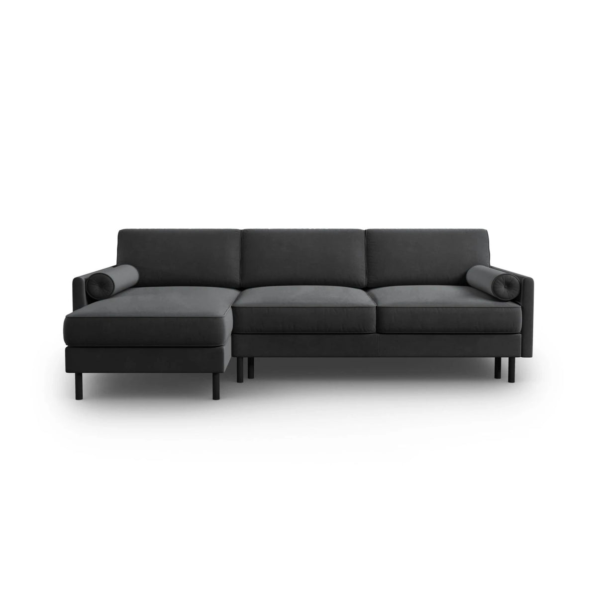 Scott 4-Sitzer Sofa, Linke Seite, umwandelbar mit Schlaffunktion, mit Bezug aus Samt (Blu14) in Grau, 212x142 cm – Bild 1