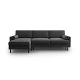 Scott 4-Sitzer Sofa, Linke Seite, umwandelbar mit Schlaffunktion, mit Bezug aus Samt (Blu14) in Grau, 212x142 cm – Bild 1