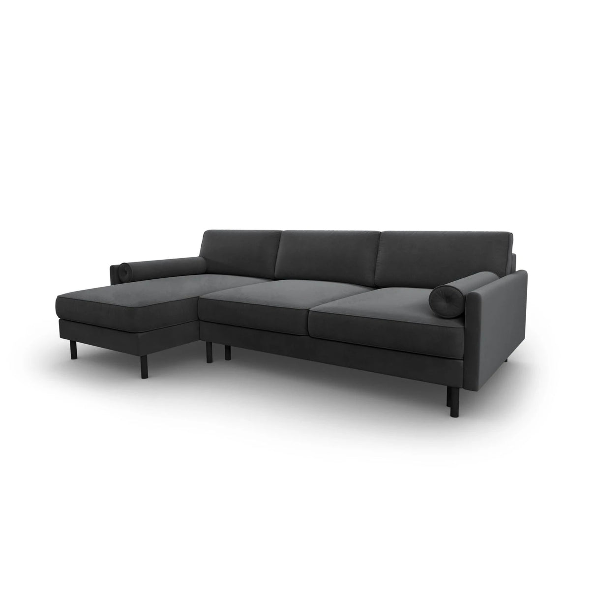Scott 4-Sitzer Sofa, Linke Seite, umwandelbar mit Schlaffunktion, mit Bezug aus Samt (Blu14) in Grau, 212x142 cm – Bild 4