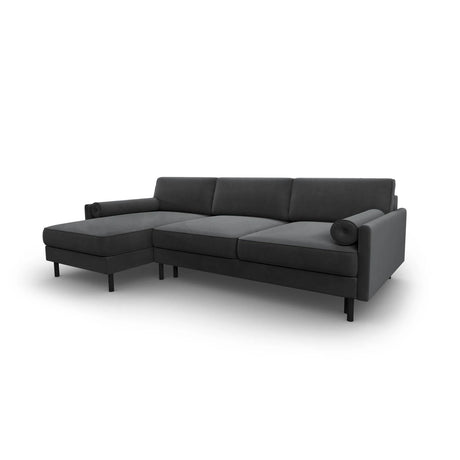Scott 4-Sitzer Sofa, Linke Seite, umwandelbar mit Schlaffunktion, mit Bezug aus Samt (Blu14) in Grau, 212x142 cm – Bild 4