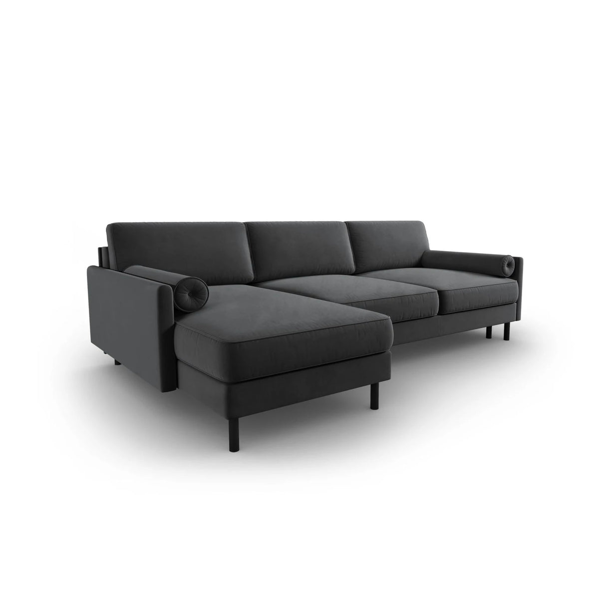 Scott 4-Sitzer Sofa, Linke Seite, umwandelbar mit Schlaffunktion, mit Bezug aus Samt (Blu14) in Grau, 212x142 cm – Bild 5