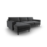 Scott 4-Sitzer Sofa, Linke Seite, umwandelbar mit Schlaffunktion, mit Bezug aus Samt (Blu14) in Grau, 212x142 cm – Bild 5