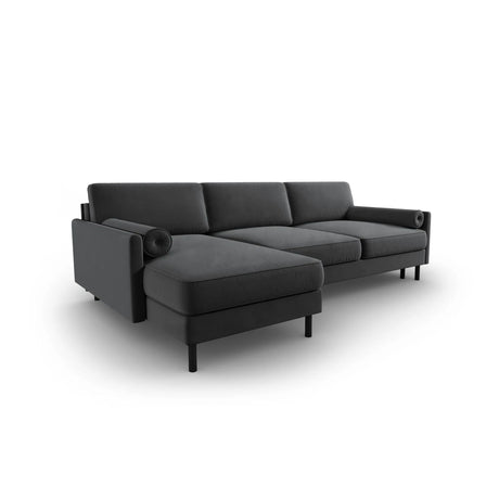 Scott 4-Sitzer Sofa, Linke Seite, umwandelbar mit Schlaffunktion, mit Bezug aus Samt (Blu14) in Grau, 212x142 cm – Bild 5