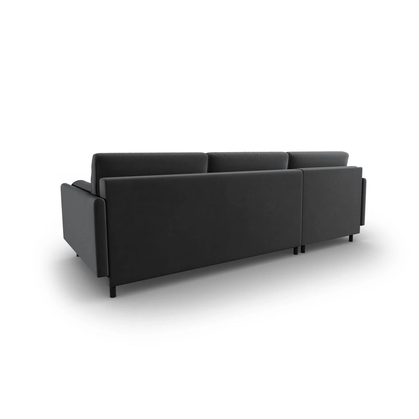 Scott 4-Sitzer Sofa, Linke Seite, umwandelbar mit Schlaffunktion, mit Bezug aus Samt (Blu14) in Grau, 212x142 cm – Bild 8