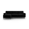 Scott 4-Sitzer Sofa, Linke Seite, umwandelbar mit Schlaffunktion, mit Bezug aus Samt (Blu19) in Schwarz, 212x142 cm – Bild 1