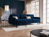 Scott 4-Sitzer Sofa, Linke Seite, umwandelbar mit Schlaffunktion, mit Bezug aus Samt (Blu86) in Königsblau, 212x142 cm – Bild 2
