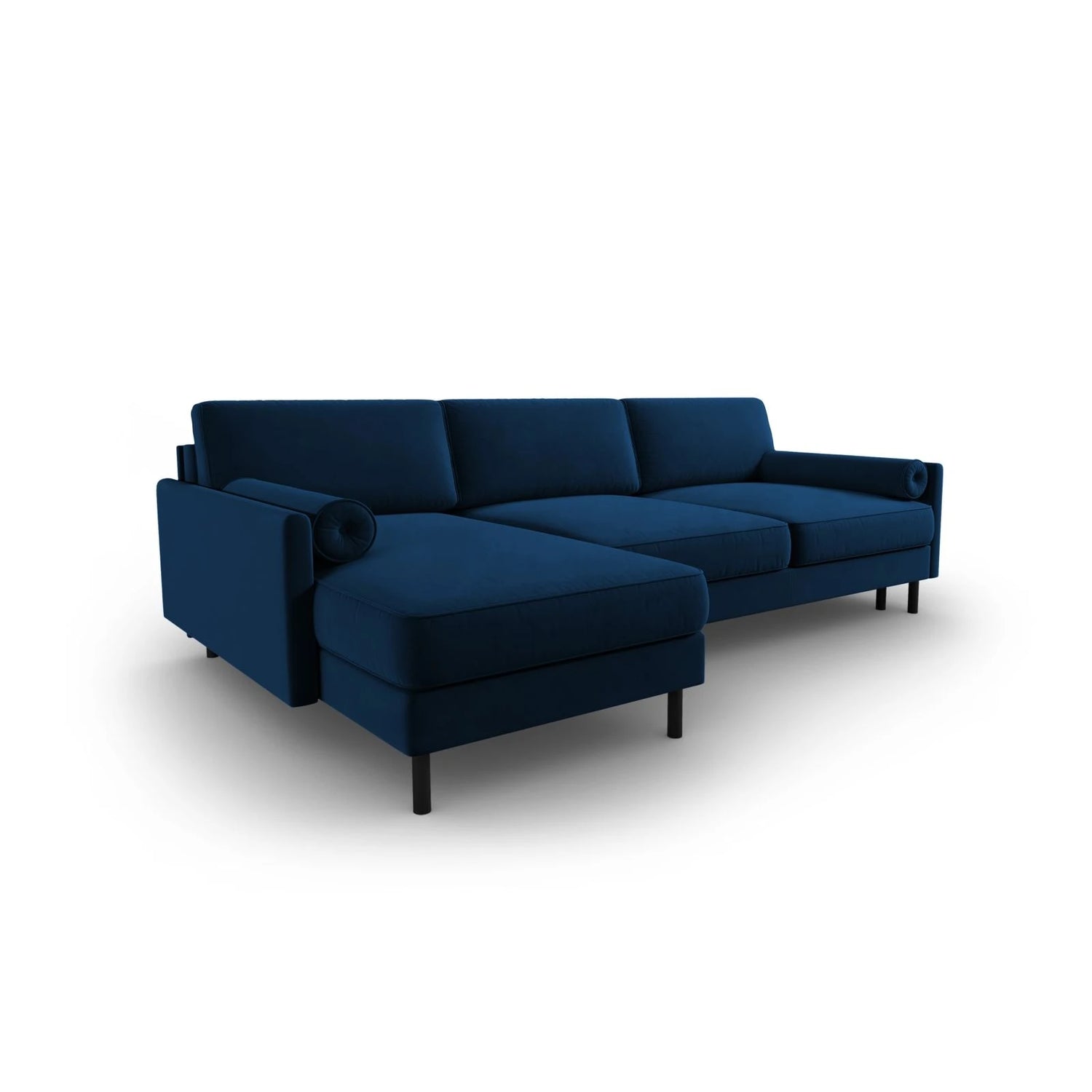 Scott 4-Sitzer Sofa, Linke Seite, umwandelbar mit Schlaffunktion, mit Bezug aus Samt (Blu86) in Königsblau, 212x142 cm – Bild 5
