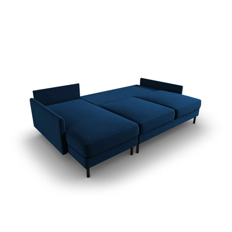 Scott 4-Sitzer Sofa, Linke Seite, umwandelbar mit Schlaffunktion, mit Bezug aus Samt (Blu86) in Königsblau, 212x142 cm – Bild 6