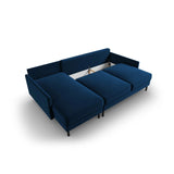 Scott 4-Sitzer Sofa, Linke Seite, umwandelbar mit Schlaffunktion, mit Bezug aus Samt (Blu86) in Königsblau, 212x142 cm – Bild 7