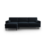 Scott 4-Sitzer Sofa, Linke Seite, umwandelbar mit Schlaffunktion, mit Bezug aus Samt (Blu89) in Dunkelblau, 212x142 cm – Bild 1