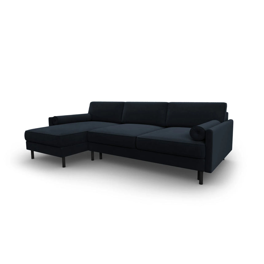 Scott 4-Sitzer Sofa, Linke Seite, umwandelbar mit Schlaffunktion, mit Bezug aus Samt (Blu89) in Dunkelblau, 212x142 cm – Bild 4