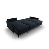 Scott 4-Sitzer Sofa, Linke Seite, umwandelbar mit Schlaffunktion, mit Bezug aus Samt (Blu89) in Dunkelblau, 212x142 cm – Bild 6