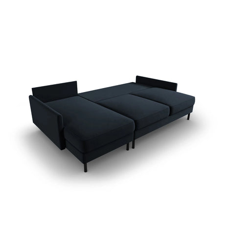 Scott 4-Sitzer Sofa, Linke Seite, umwandelbar mit Schlaffunktion, mit Bezug aus Samt (Blu89) in Dunkelblau, 212x142 cm – Bild 6
