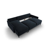 Scott 4-Sitzer Sofa, Linke Seite, umwandelbar mit Schlaffunktion, mit Bezug aus Samt (Blu89) in Dunkelblau, 212x142 cm – Bild 7