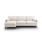 Scott 4-Sitzer Sofa, Linke Seite, umwandelbar mit Schlaffunktion, mit Bezug aus Strukturierter Stoff (Meg351) in Leichtes Beige, 212x142 cm – Bild 1