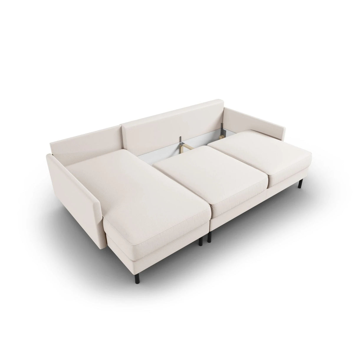 Scott 4-Sitzer Sofa, Linke Seite, umwandelbar mit Schlaffunktion, mit Bezug aus Strukturierter Stoff (Meg351) in Leichtes Beige, 212x142 cm – Bild 7