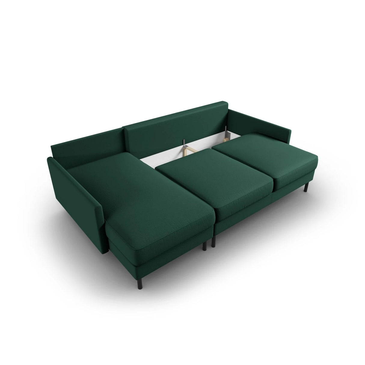 Scott 4-Sitzer Sofa, Linke Seite, umwandelbar mit Schlaffunktion, mit Bezug aus Strukturierter Stoff (Meg359) in Grün, 212x142 cm – Bild 7