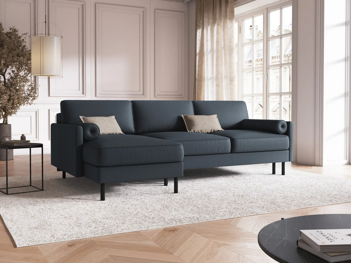 Scott 4-Sitzer Sofa, Linke Seite, umwandelbar mit Schlaffunktion, mit Bezug aus Strukturierter Stoff (Meg361) in Blau, 212x142 cm – Bild 2