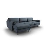 Scott 4-Sitzer Sofa, Linke Seite, umwandelbar mit Schlaffunktion, mit Bezug aus Strukturierter Stoff (Meg361) in Blau, 212x142 cm – Bild 5