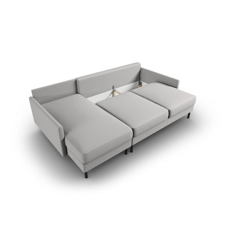 Scott 4-Sitzer Sofa, Linke Seite, umwandelbar mit Schlaffunktion, mit Bezug aus Strukturierter Stoff (Meg363) in Hellgrau, 212x142 cm – Bild 7
