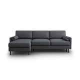 Scott 4-Sitzer Sofa, Linke Seite, umwandelbar mit Schlaffunktion, mit Bezug aus Strukturierter Stoff (Meg367) in Dunkelgrau, 212x142 cm – Bild 1