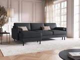 Scott 4-Sitzer Sofa, Linke Seite, umwandelbar mit Schlaffunktion, mit Bezug aus Strukturierter Stoff (Meg367) in Dunkelgrau, 212x142 cm – Bild 2