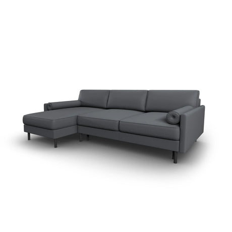 Scott 4-Sitzer Sofa, Linke Seite, umwandelbar mit Schlaffunktion, mit Bezug aus Strukturierter Stoff (Meg367) in Dunkelgrau, 212x142 cm – Bild 4