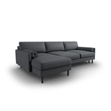 Scott 4-Sitzer Sofa, Linke Seite, umwandelbar mit Schlaffunktion, mit Bezug aus Strukturierter Stoff (Meg367) in Dunkelgrau, 212x142 cm – Bild 5