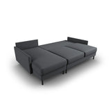 Scott 4-Sitzer Sofa, Linke Seite, umwandelbar mit Schlaffunktion, mit Bezug aus Strukturierter Stoff (Meg367) in Dunkelgrau, 212x142 cm – Bild 6