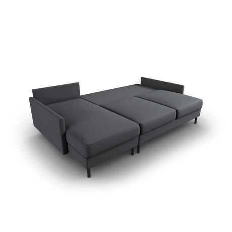 Scott 4-Sitzer Sofa, Linke Seite, umwandelbar mit Schlaffunktion, mit Bezug aus Strukturierter Stoff (Meg367) in Dunkelgrau, 212x142 cm – Bild 6