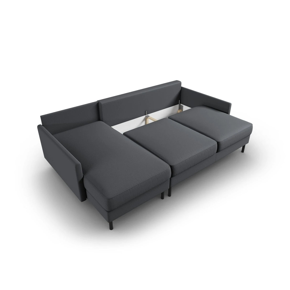 Scott 4-Sitzer Sofa, Linke Seite, umwandelbar mit Schlaffunktion, mit Bezug aus Strukturierter Stoff (Meg367) in Dunkelgrau, 212x142 cm – Bild 7