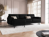 Scott 4-Sitzer Sofa, Linke Seite, umwandelbar mit Schlaffunktion, mit Bezug aus Strukturierter Stoff (Meg368) in Schwarz, 212x142 cm – Bild 2